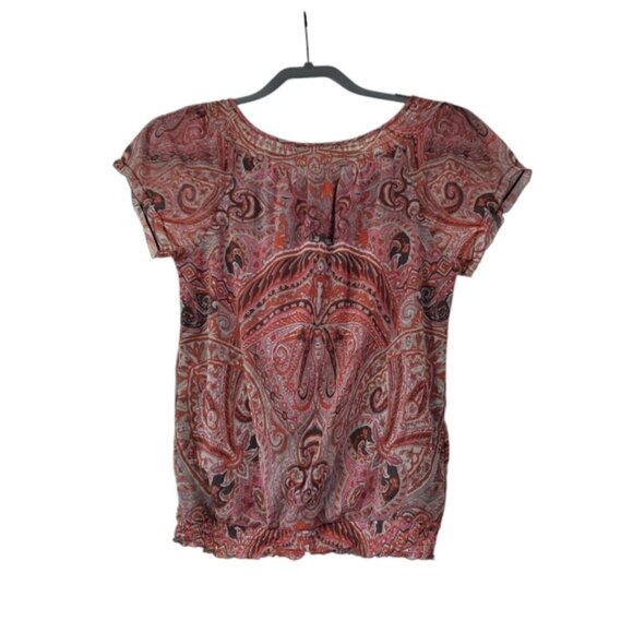 INC Vintage Y2K Fairy Whimsical Boho Paisley Princess Babydoll Top S - Picture 2 of 7